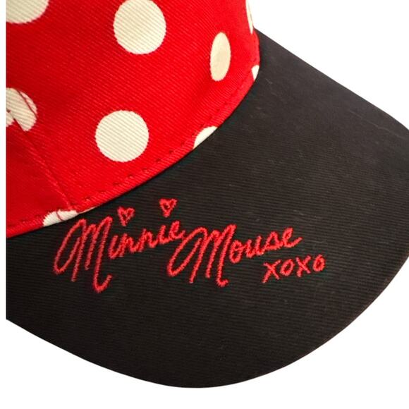 Disney Minnie Mouse Signature Adjustable Baseball Cap w/ Bow and Ears Child - Picture 2 of 5